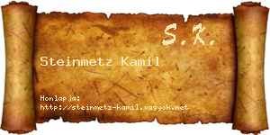 Steinmetz Kamil névjegykártya